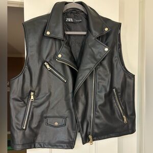 Zara Faux Leather Biker/Moto Vest